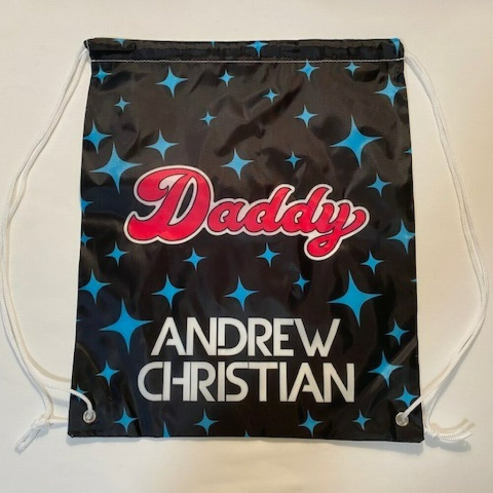 COPY - AC - "Daddy" Script Drawstring Back Pack - Black/Pride Color (526)